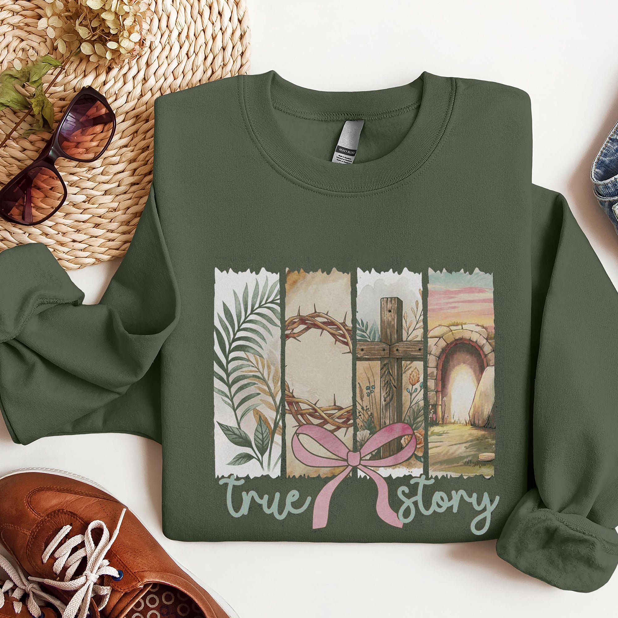 True Story T-shirt Christian Easter Shirt Women, Easter Outfit For Kids Easter Gift, Jesus Tshirt, Boho Christian Shirt. ILAF47